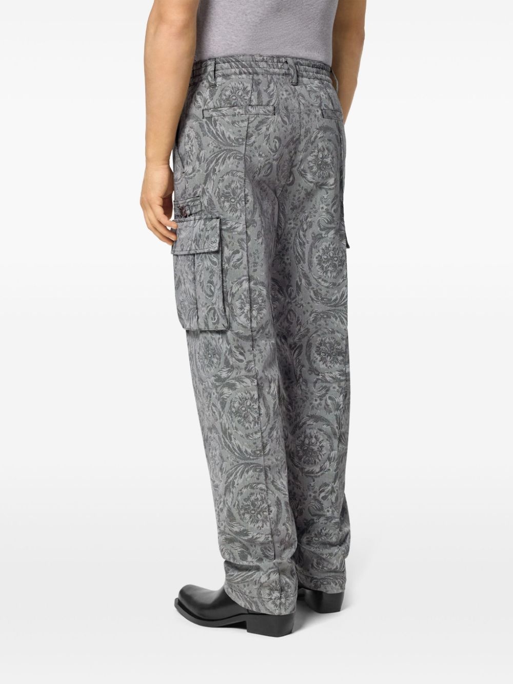 Barocco jacquard cargo trousers - 4