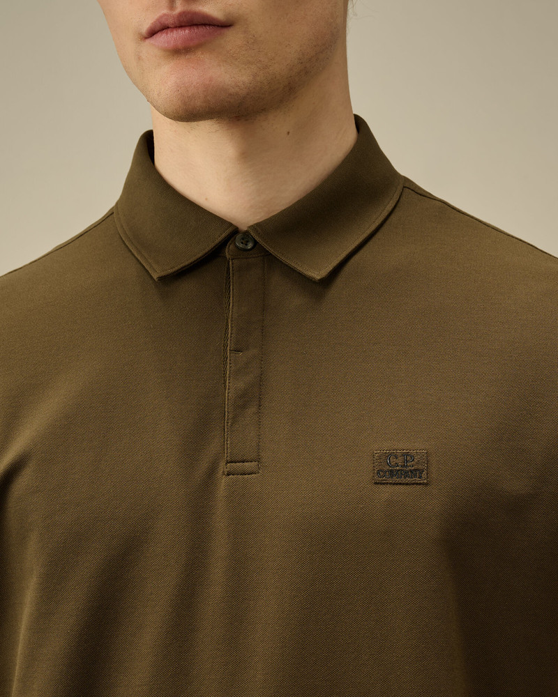 Stretch Piquet Three-Button Logo Polo 5