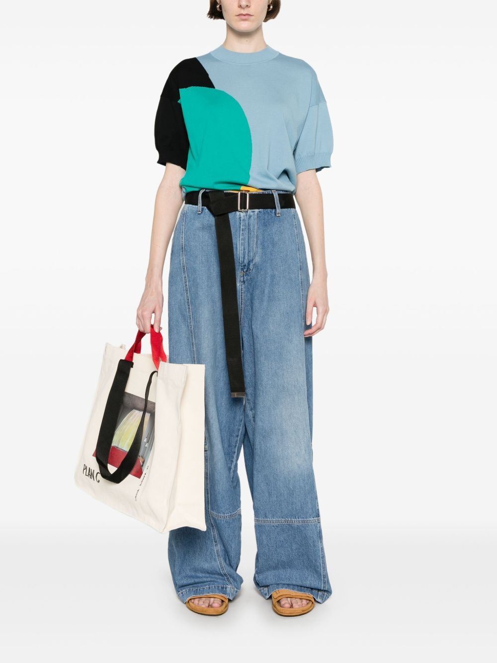 wide-leg cargo jeans - 2