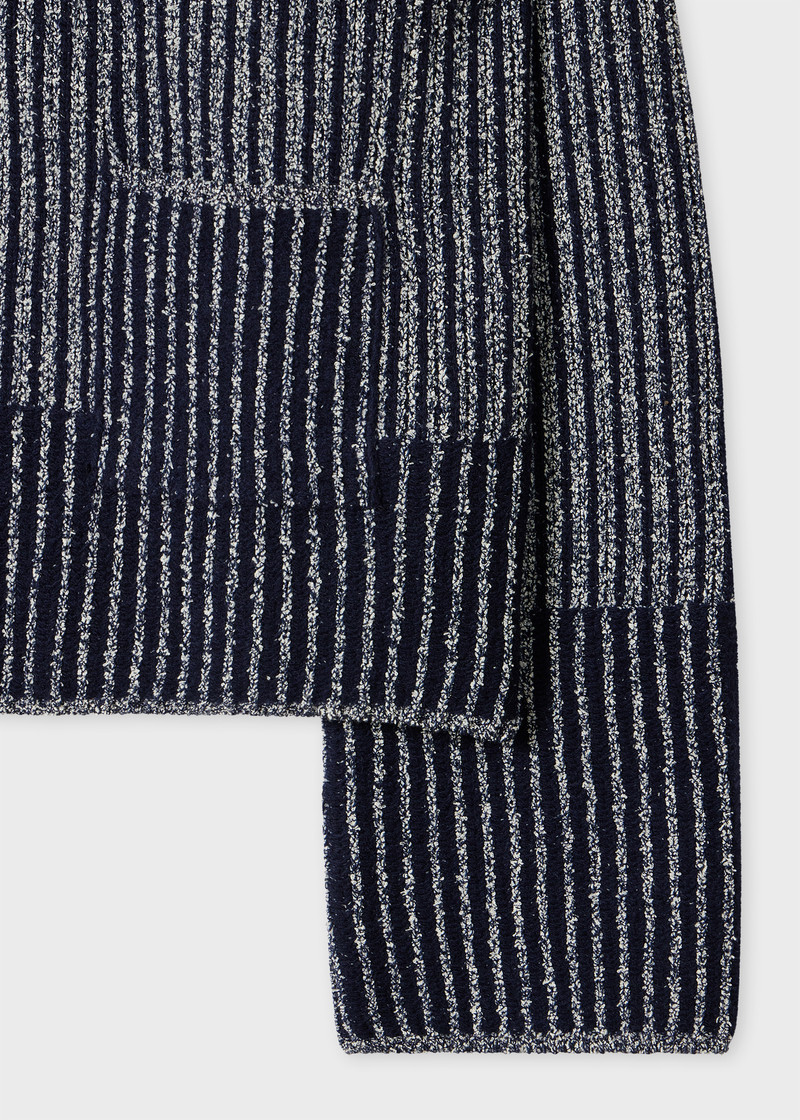 Paul Smith Women's Navy Wool-Blend Ribbed Knit Cardigan outlook
