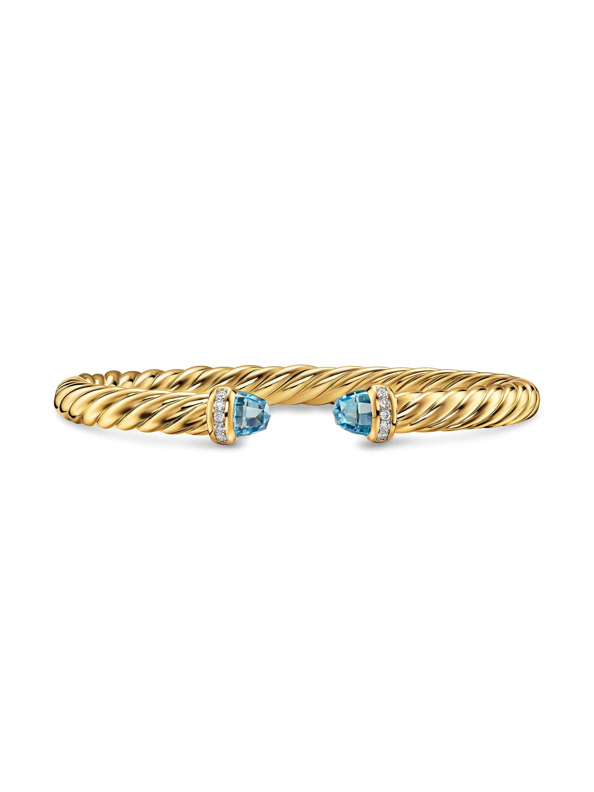Women's Cablespira Flex Bracelet in 18K Yellow Gold - Blue Topaz - 1