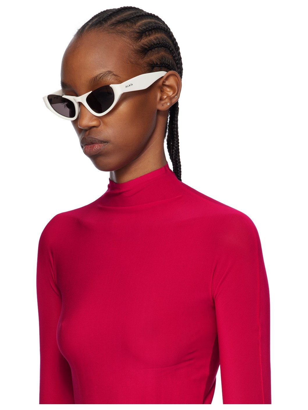 White Cat-Eye Sunglasses - 4