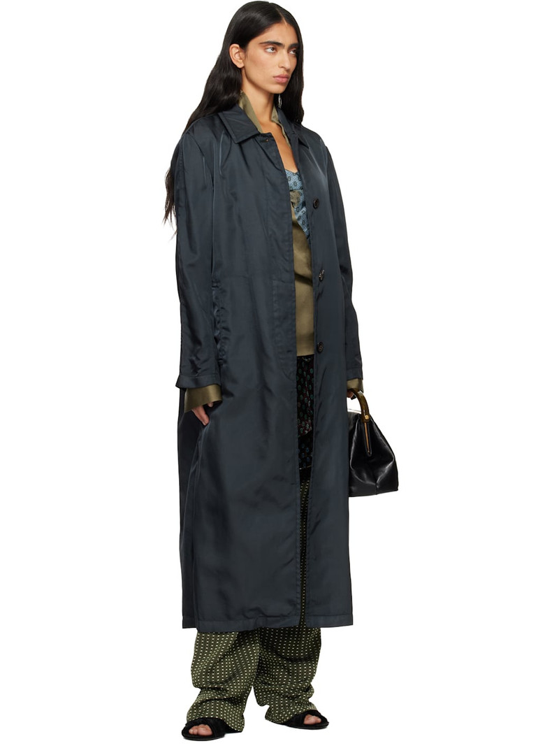 Dries Van Noten Green Overdyed Coat outlook