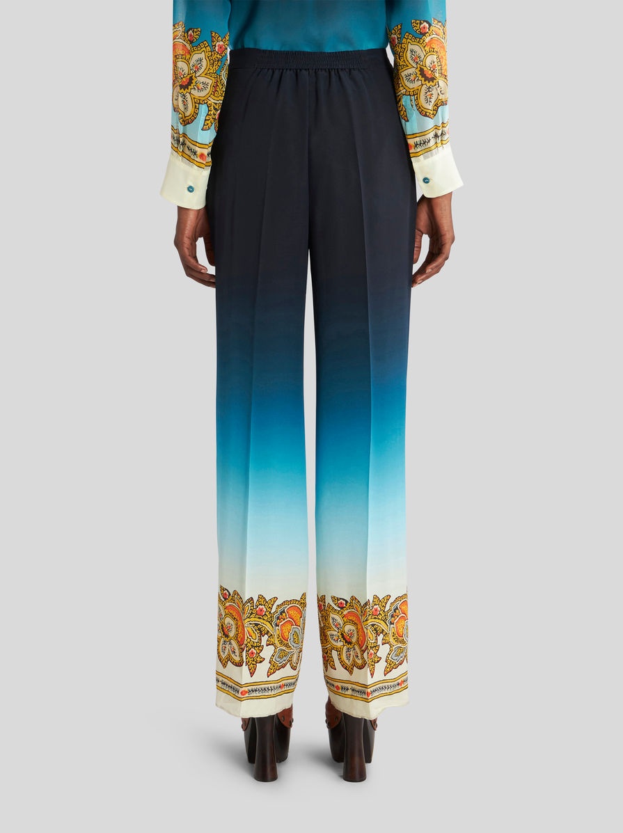 COLOUR SHADED CRÊPE DE CHINE PALAZZO TROUSERS - 4
