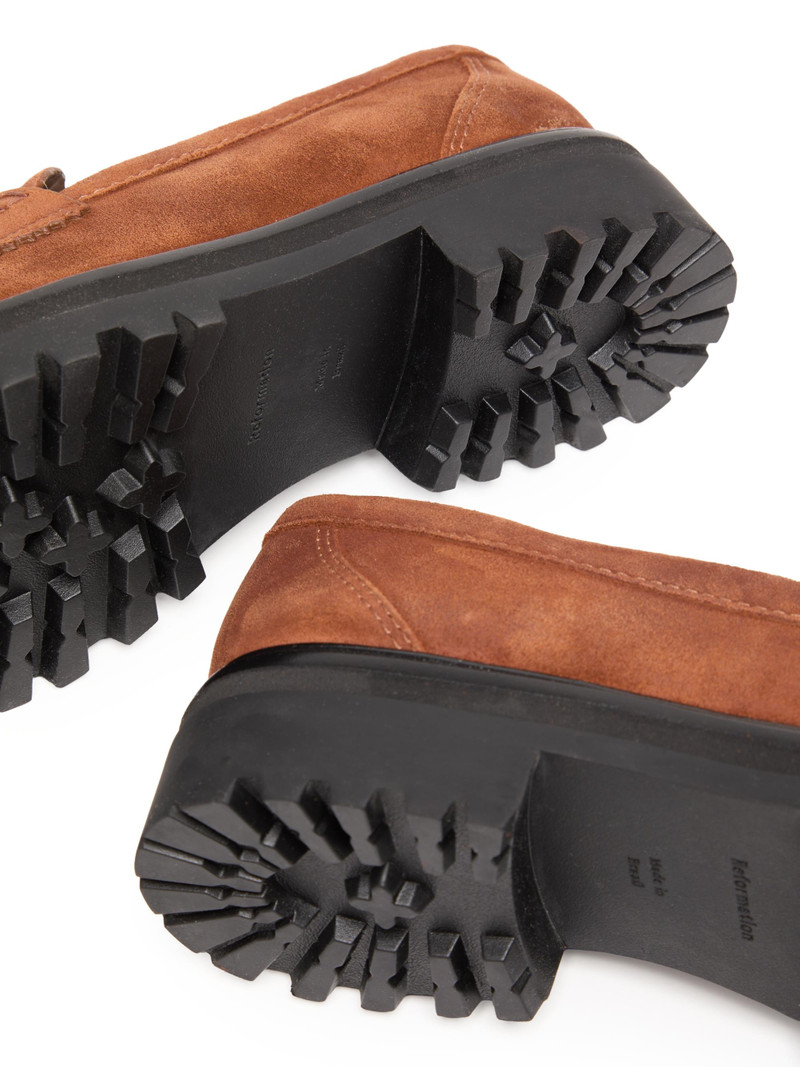 Women's Agathea 40MM Suede Lug-Sole Loafers - Cavalier Suede 5