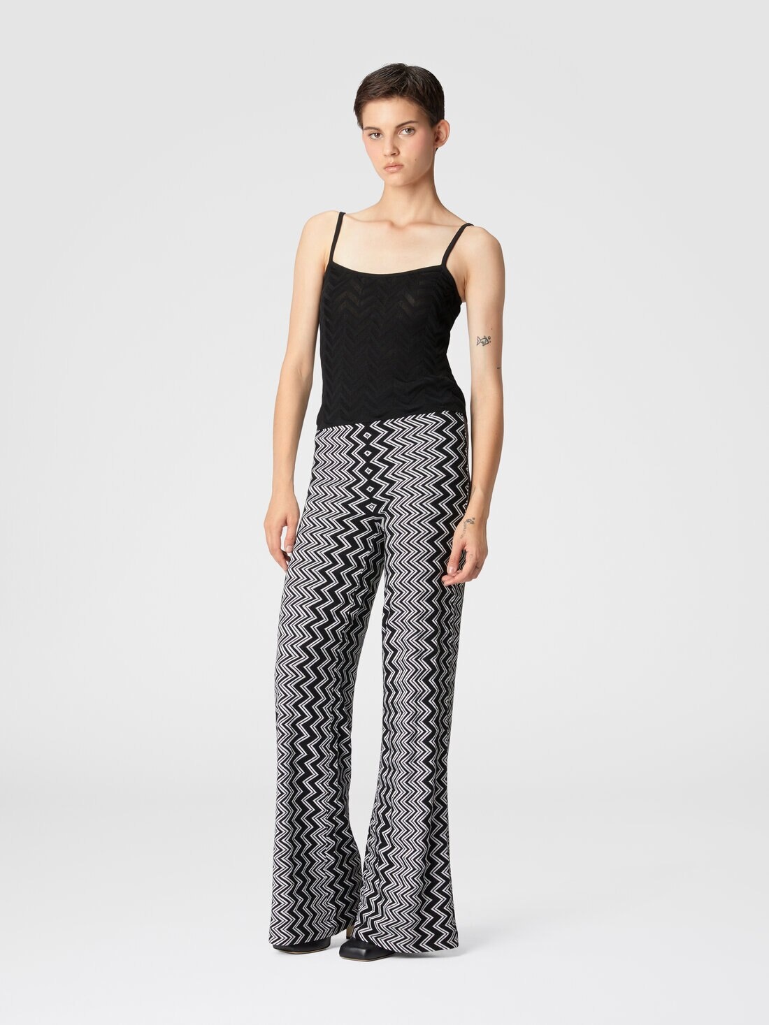 Zigzag wool and viscose trousers - 2