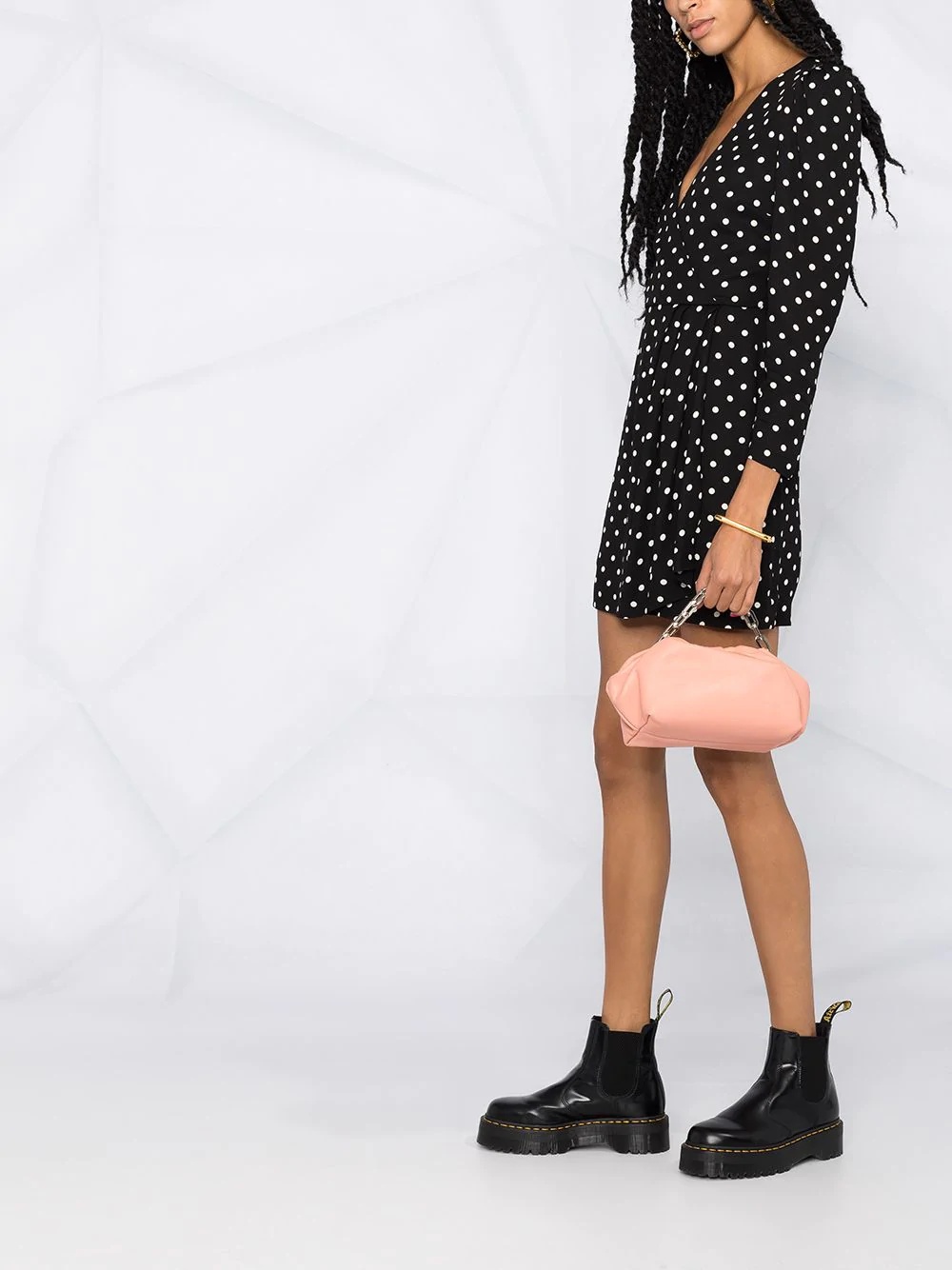 polka-dot wrap dress - 6