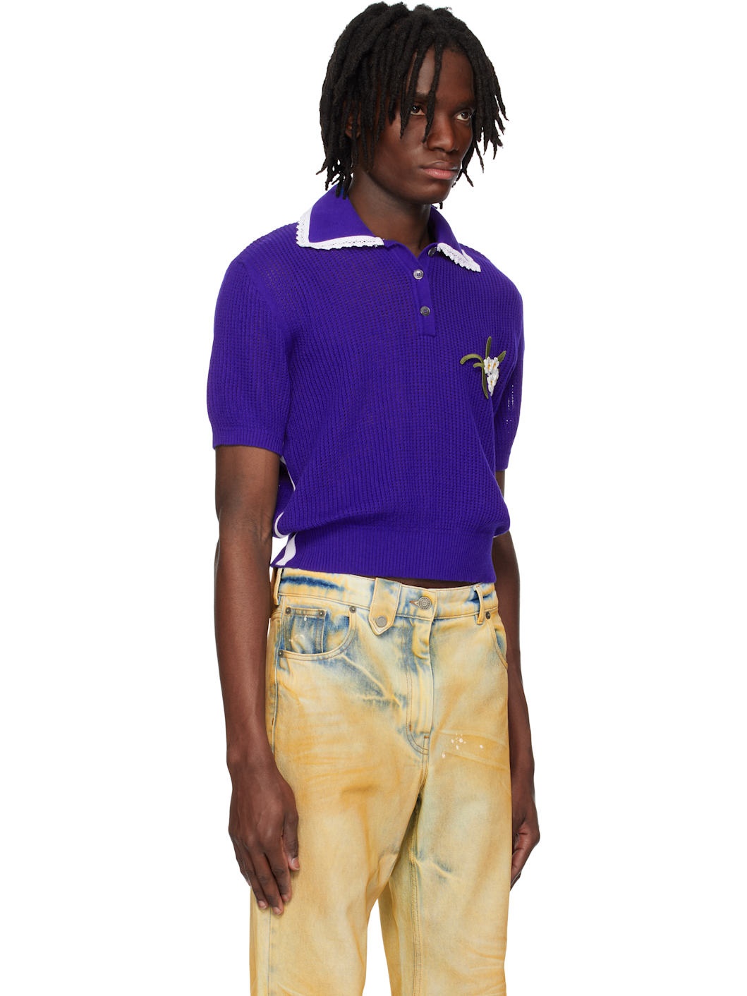 Blue Knit Polo - 2