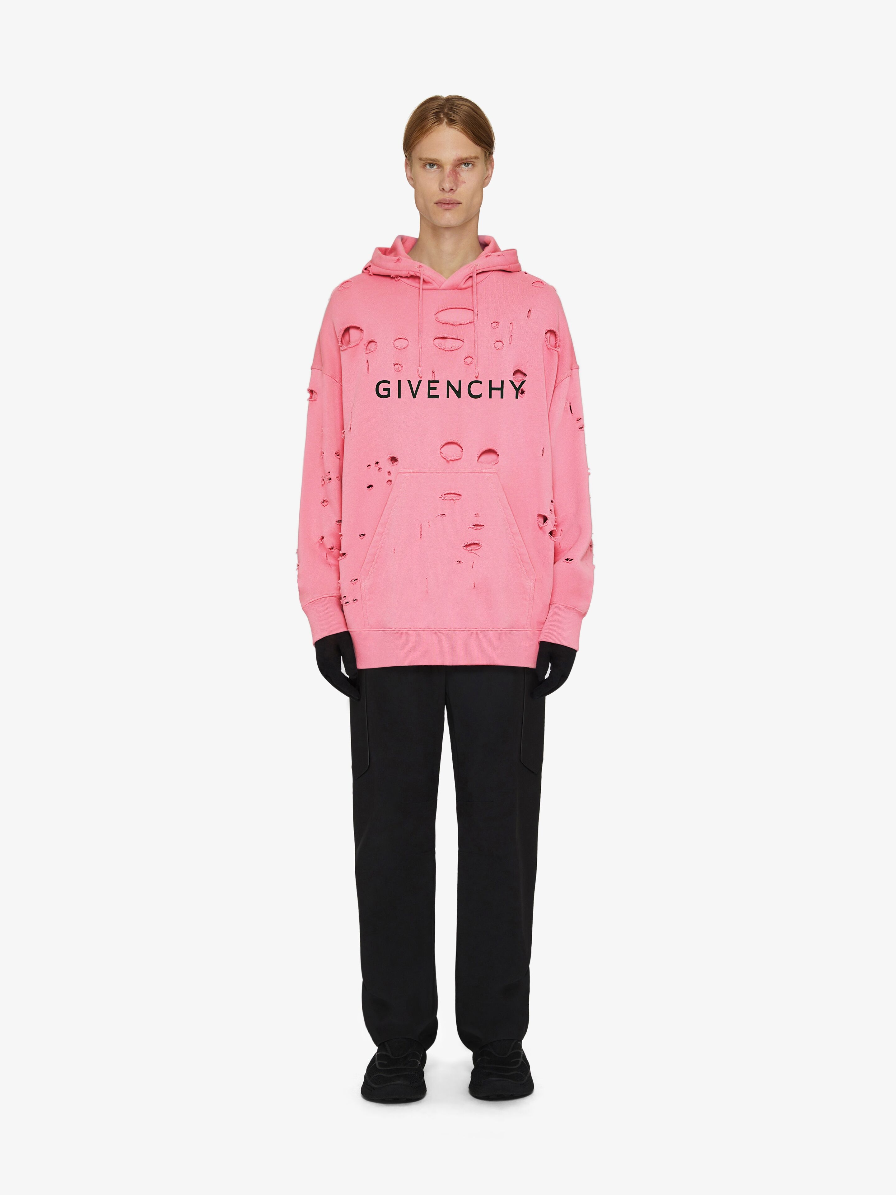GIVENCHY ARCHETYPE HOODIE WITH DESTROYED EFFECT - 2