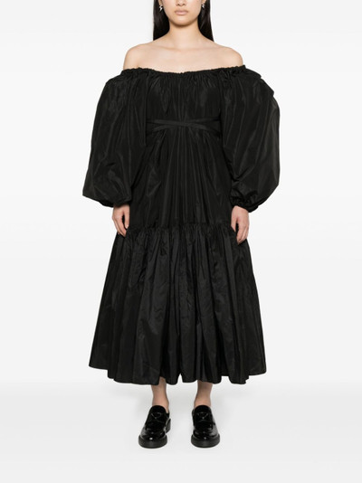 PATOU off-shoulder ruched midi dress outlook