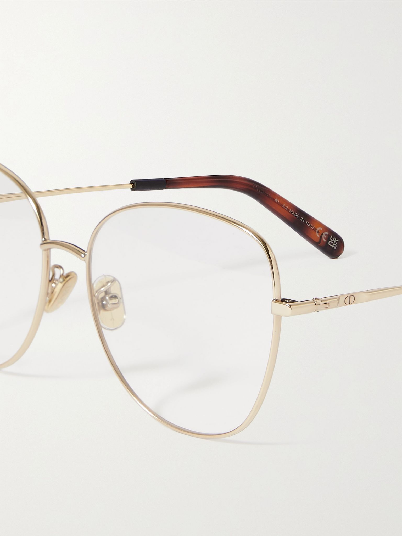 Mini CD O B4U oversized round-frame silver-tone and tortoiseshell acetate optical glasses Gold - 4