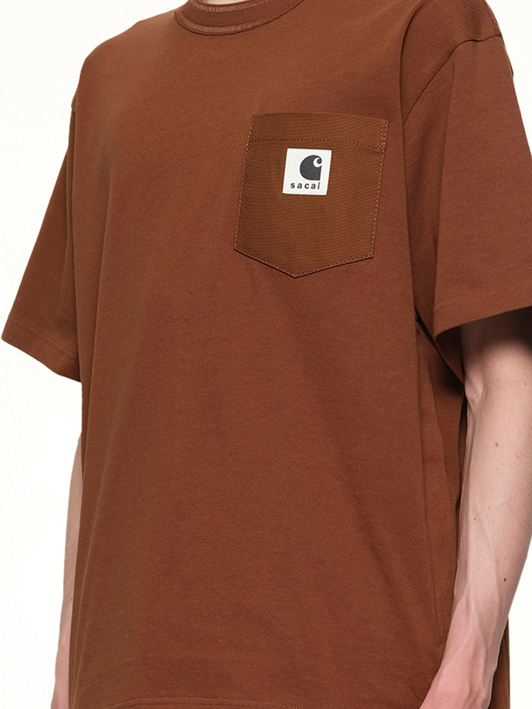 Carhartt WIP Cotton Jersey T-Shirt in Dark Beige - 6