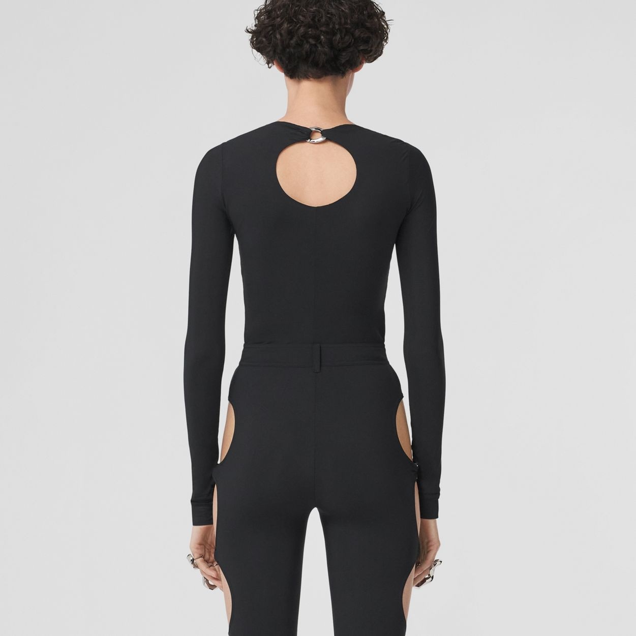 Cut-out Detail Stretch Jersey Bodysuit - 4