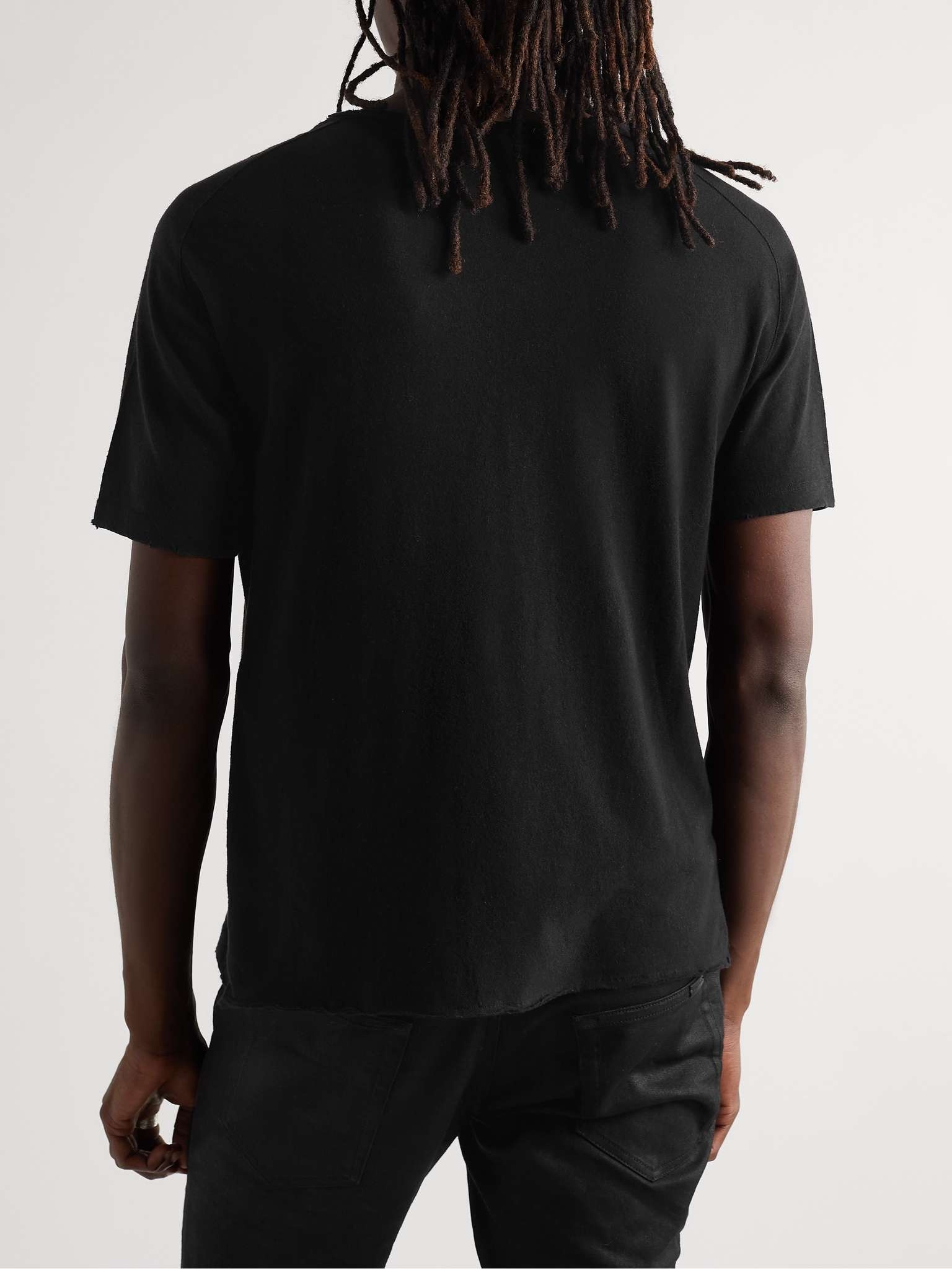 Distressed Cotton and Linen-Blend Jersey T-Shirt - 4
