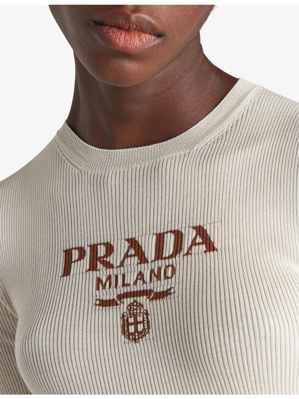 Branded knitted silk top - 5