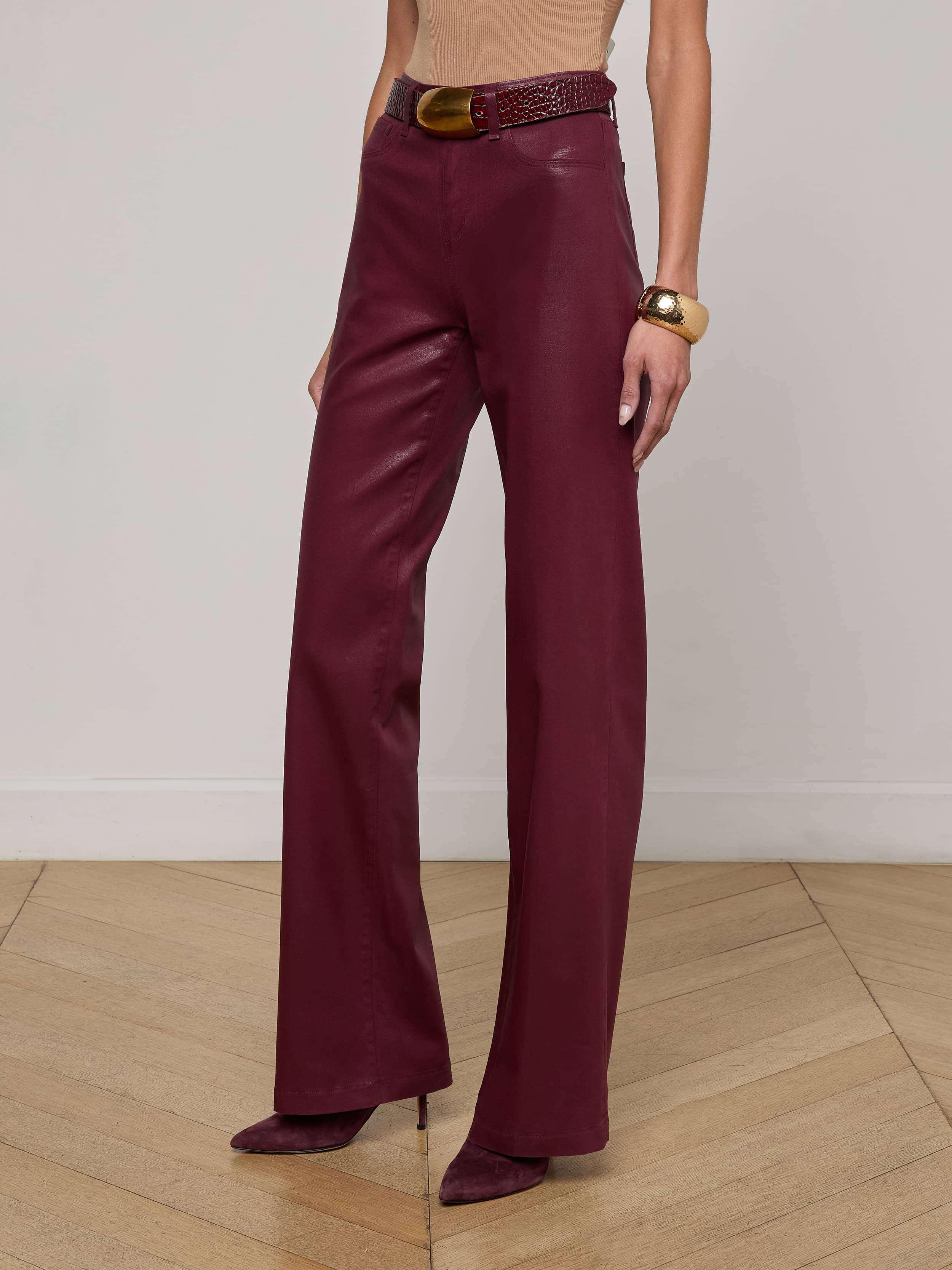 Clayton Coated Wide-Leg Jean - 4