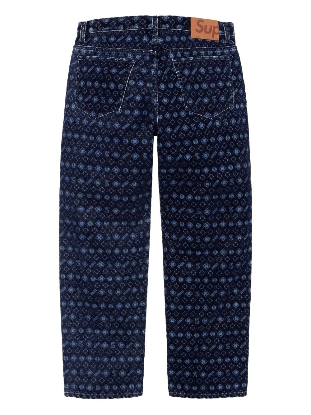 flocked-print jeans - 2