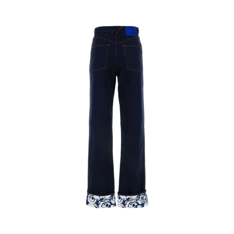 Burberry Contrast Cuff Boyfriend Denim Trousers - 6