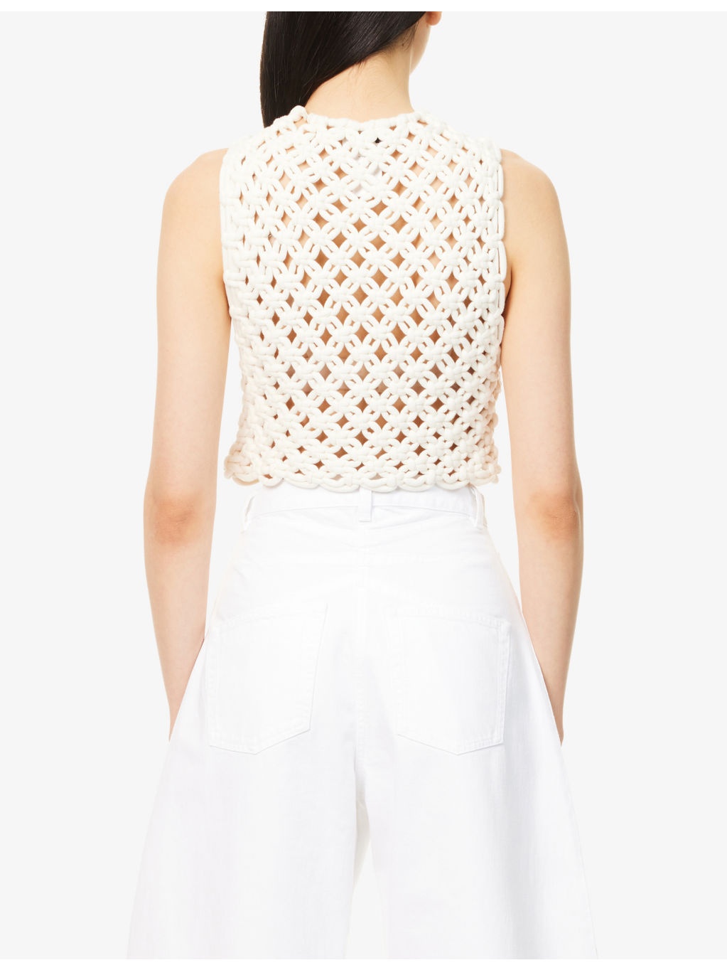 Square Crop Cotton-Blend Top - 4