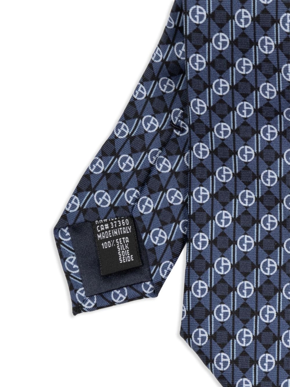 monogram-print silk tie - 3