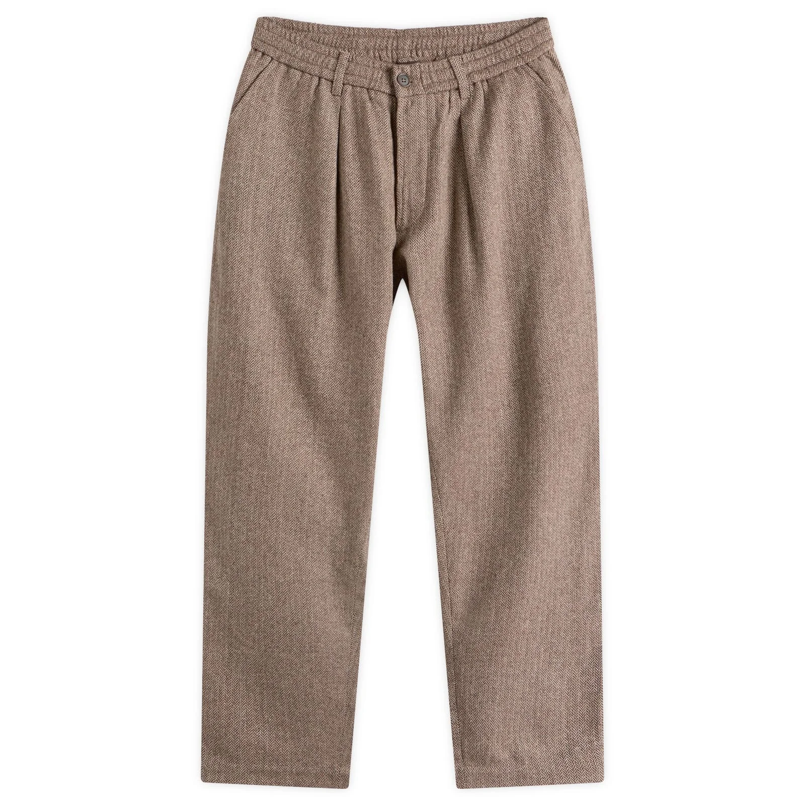 Universal Works Wool Herringbone Pleated Track Pant - 1