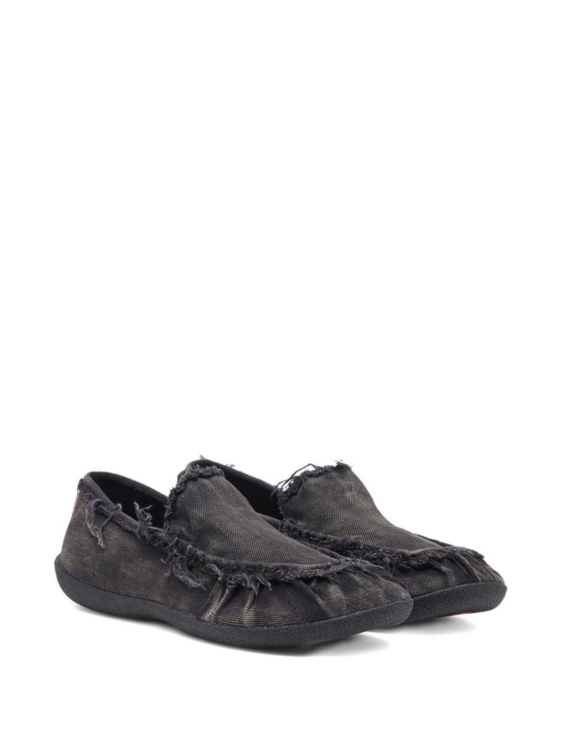 Diesel D-Shock Moc frayed-detail loafers outlook