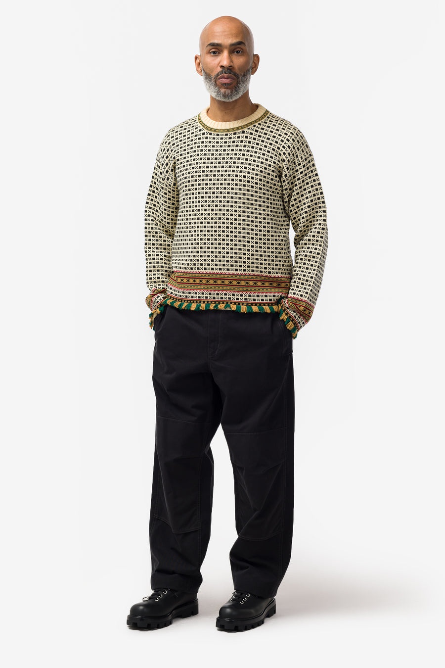 Bode Talsi Checkerboard-Pattern Sweater