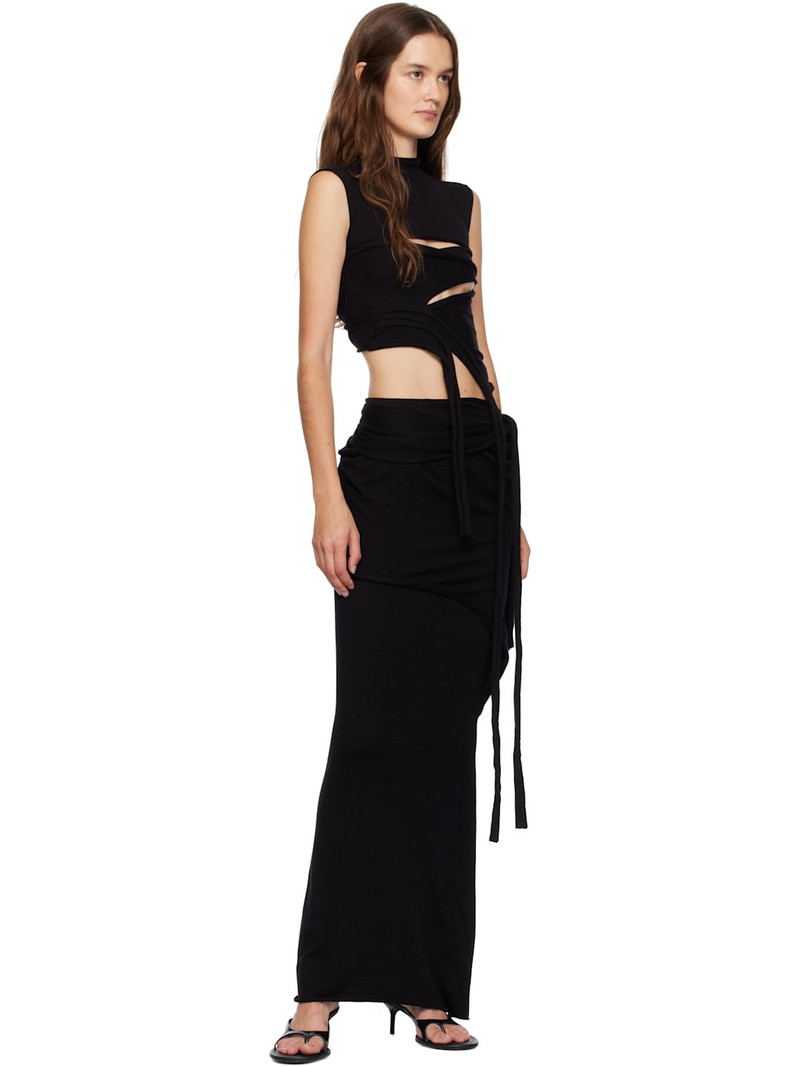 OTTOLINGER Black Lounge Drape Maxi Skirt outlook
