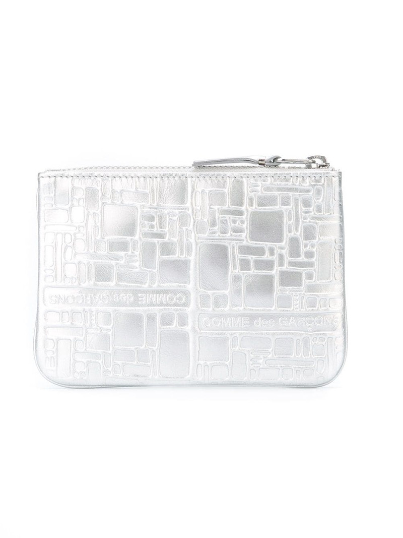 Comme Des Garçons logo-embossed leather purse outlook