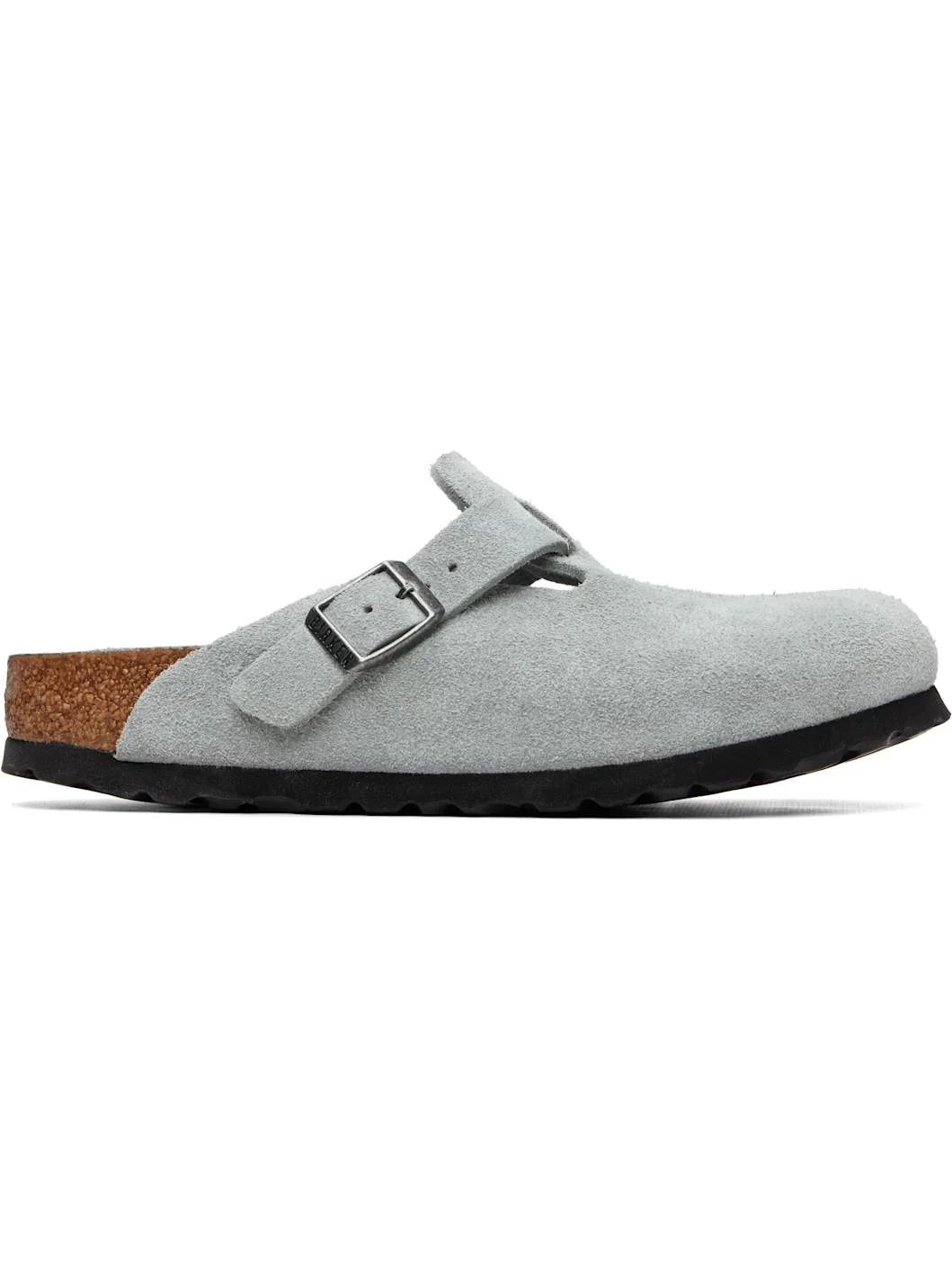 Gray Narrow Boston Soft Footbed Suede Leather Loafers - 1