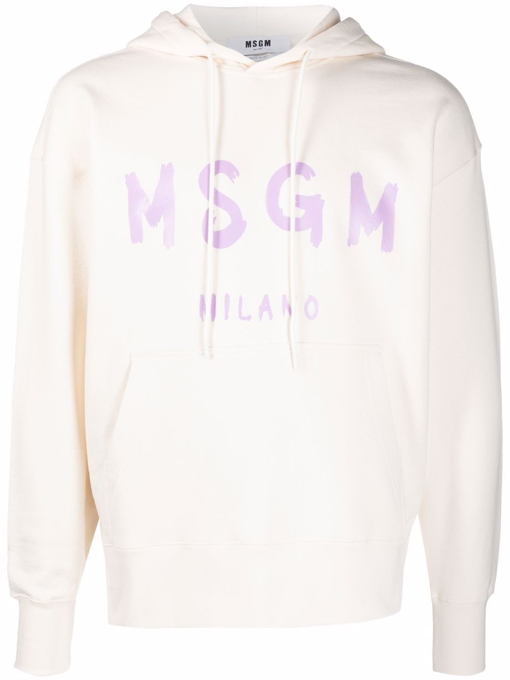 logo-print cotton hoodie - 1