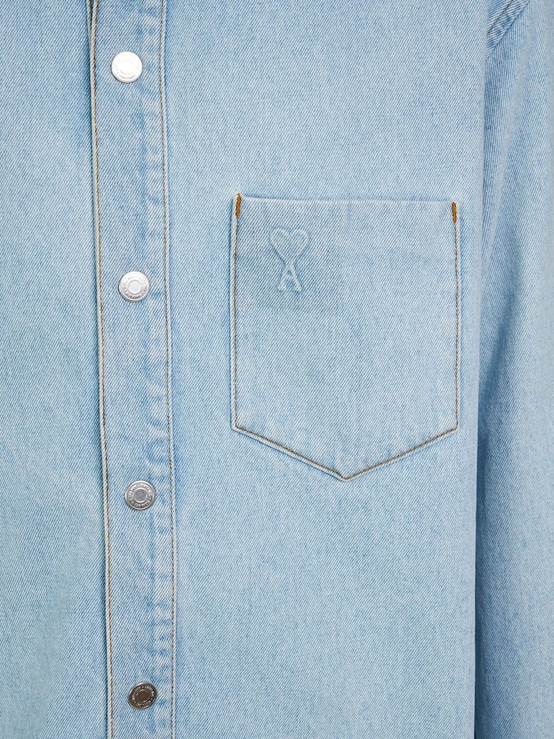 Oversized cotton denim overshirt - 2