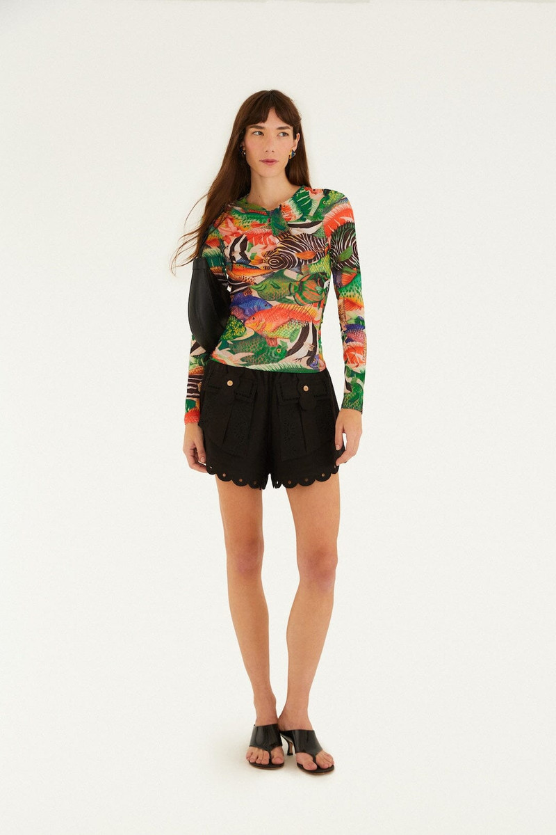 Multicolor Fish Sea Tule Blouse 4
