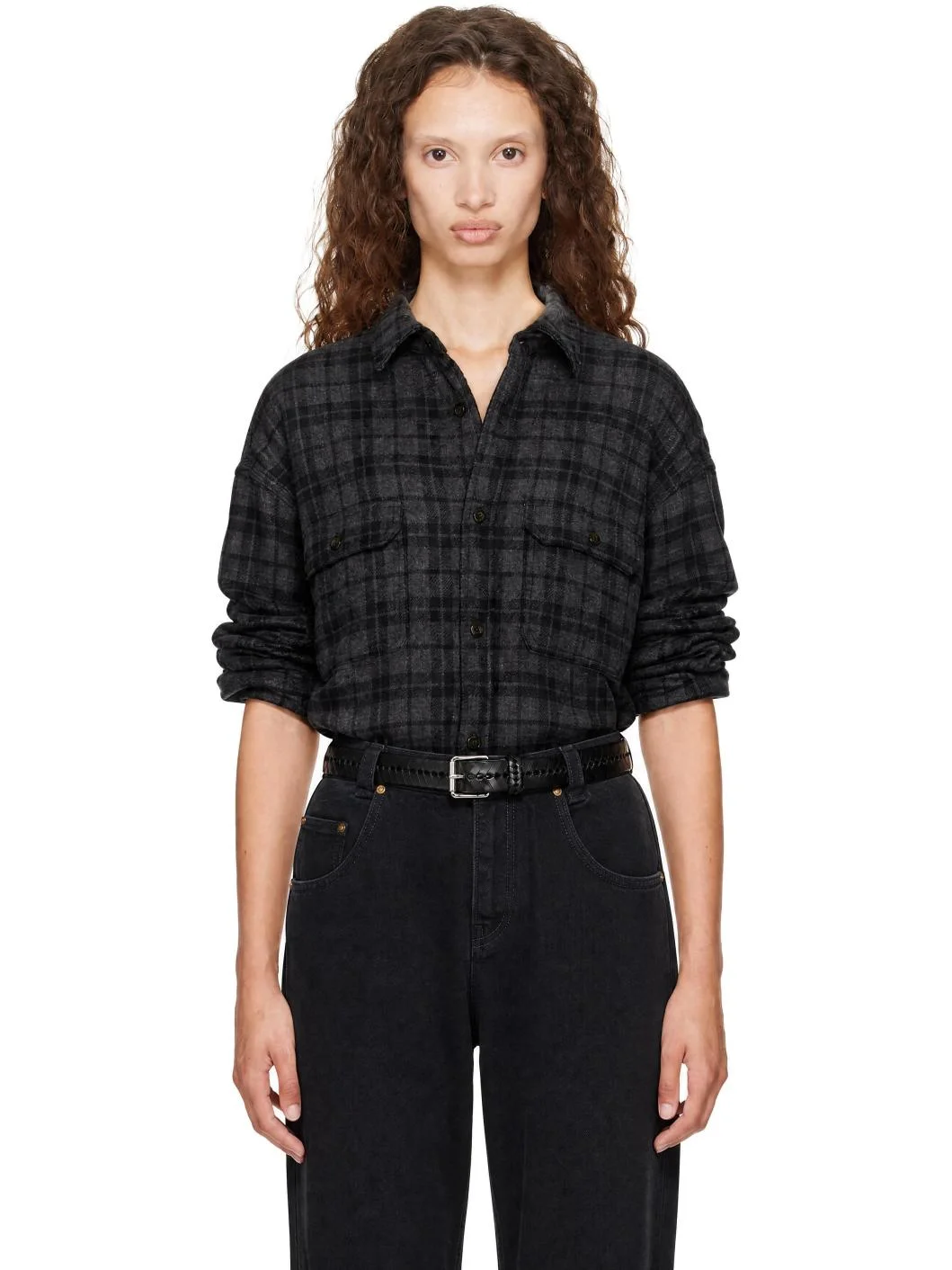 Gray Quilted Overshirt Jacket - 1