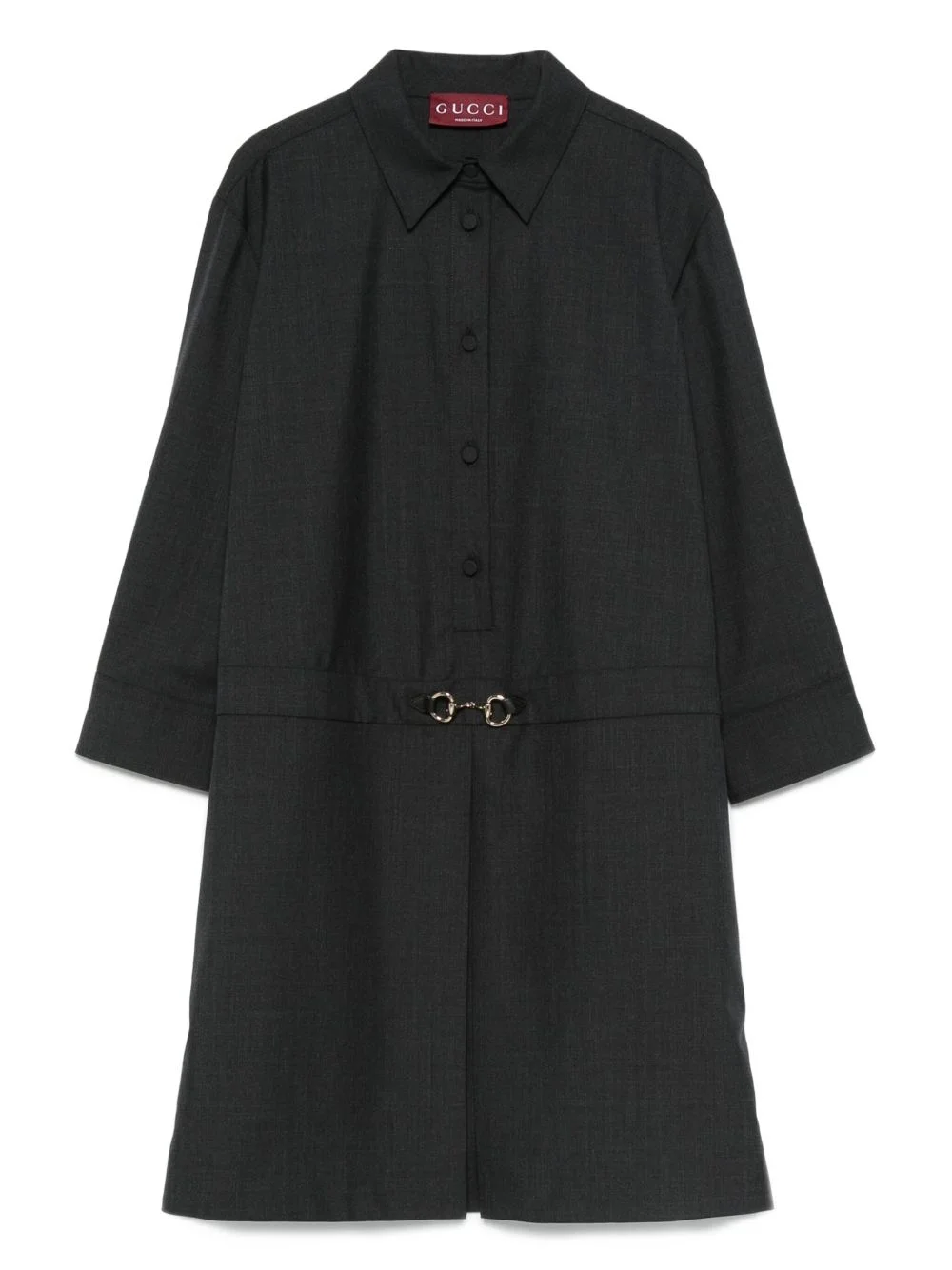 button-fastening shirt mini dress - 1