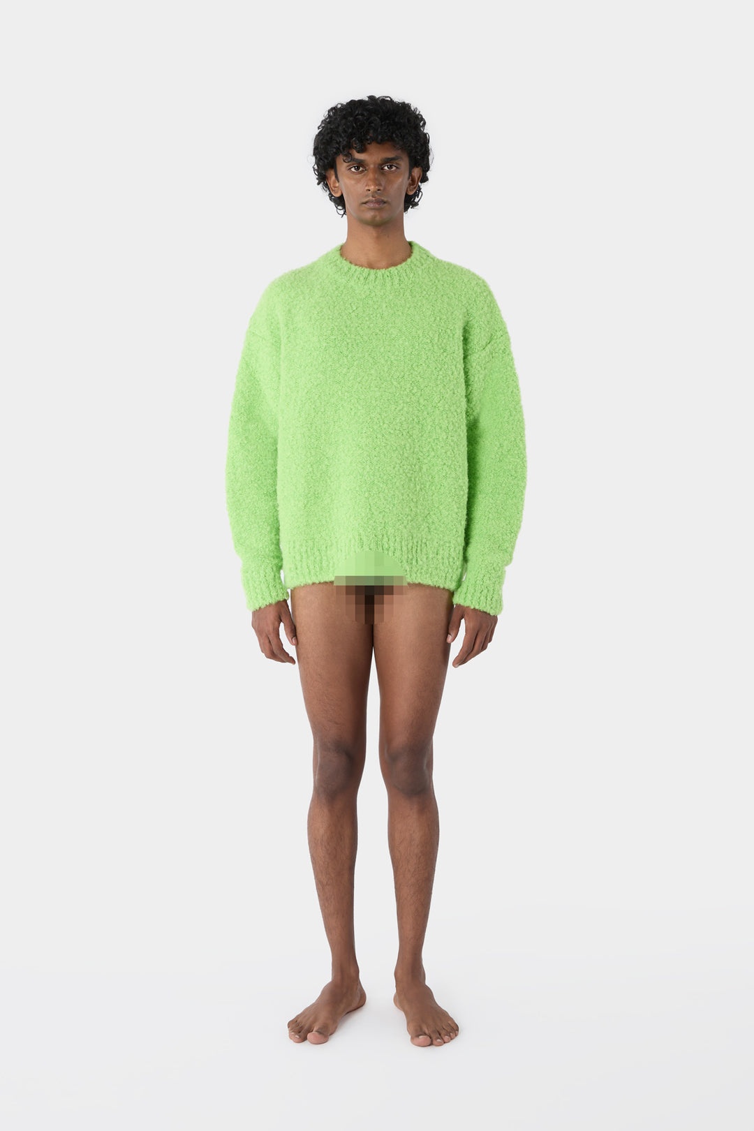 ASTRAKAN ROUND NECK SWEATER / acid green - 5