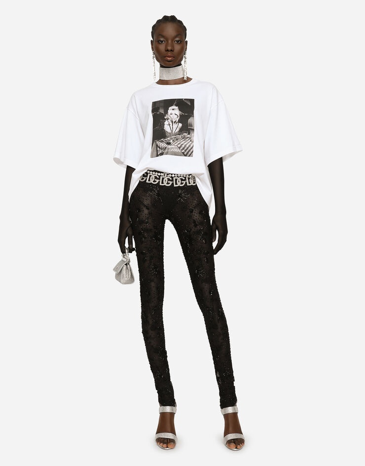Tulle leggings with embroidery - 6