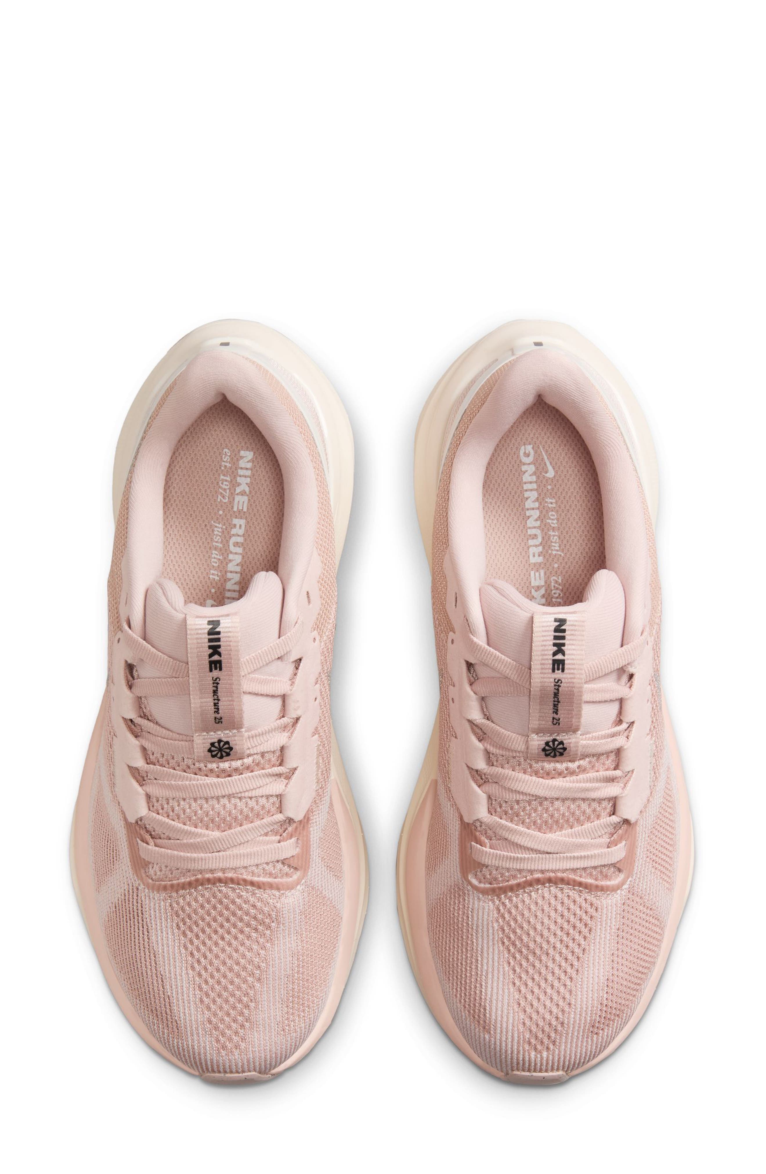 Nike Air Zoom Structure 25 Road Running Shoe in Pink Oxford/Pale Ivory at Nordstrom - 3