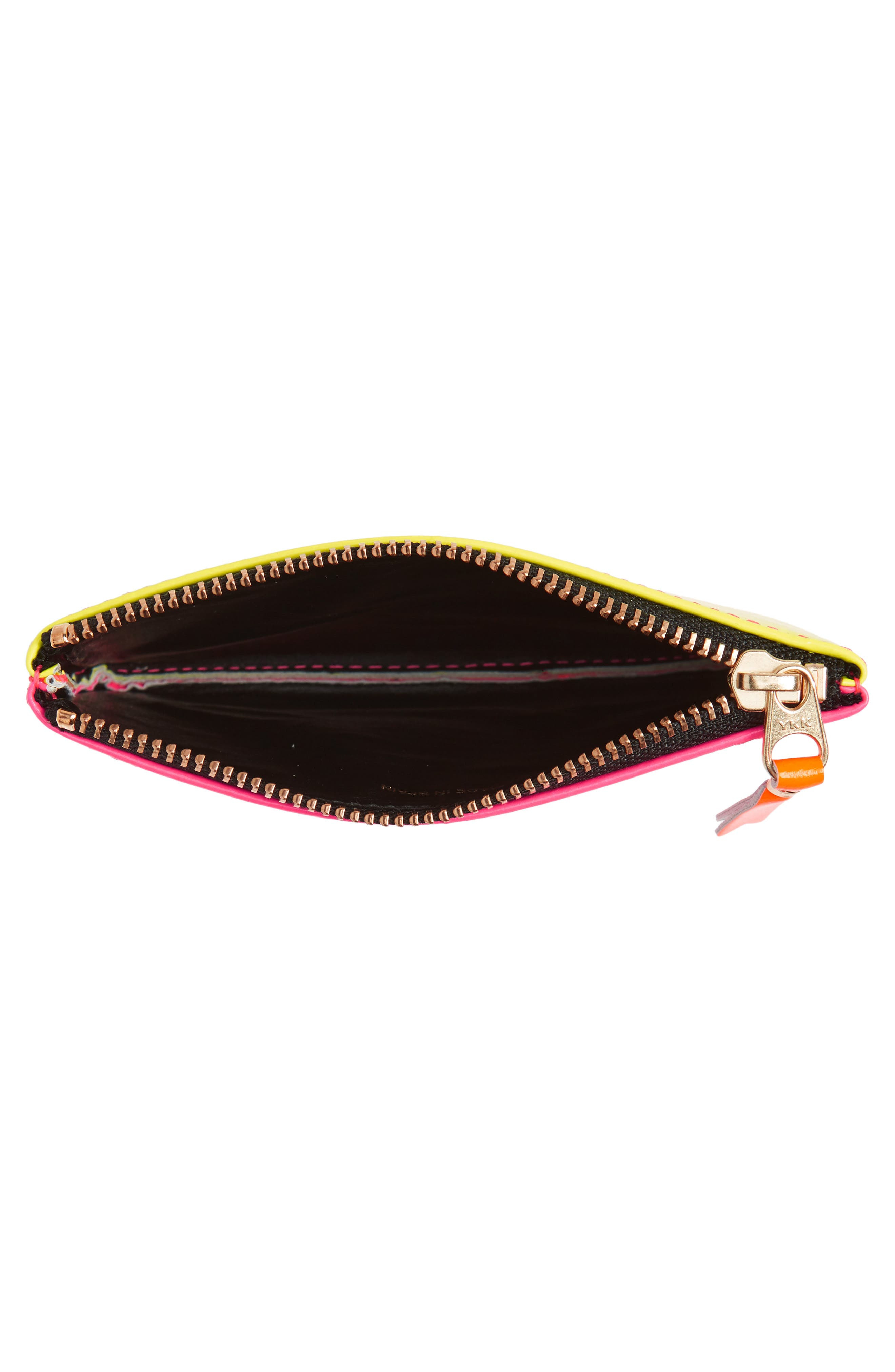 Comme des Garçons Super Fluo Leather Line Zip Pouch in Pink Yellow at Nordstrom - 2