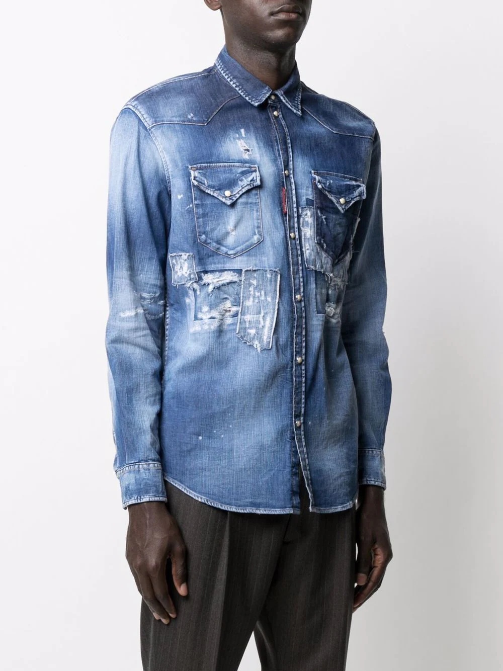 faded denim shirt - 3