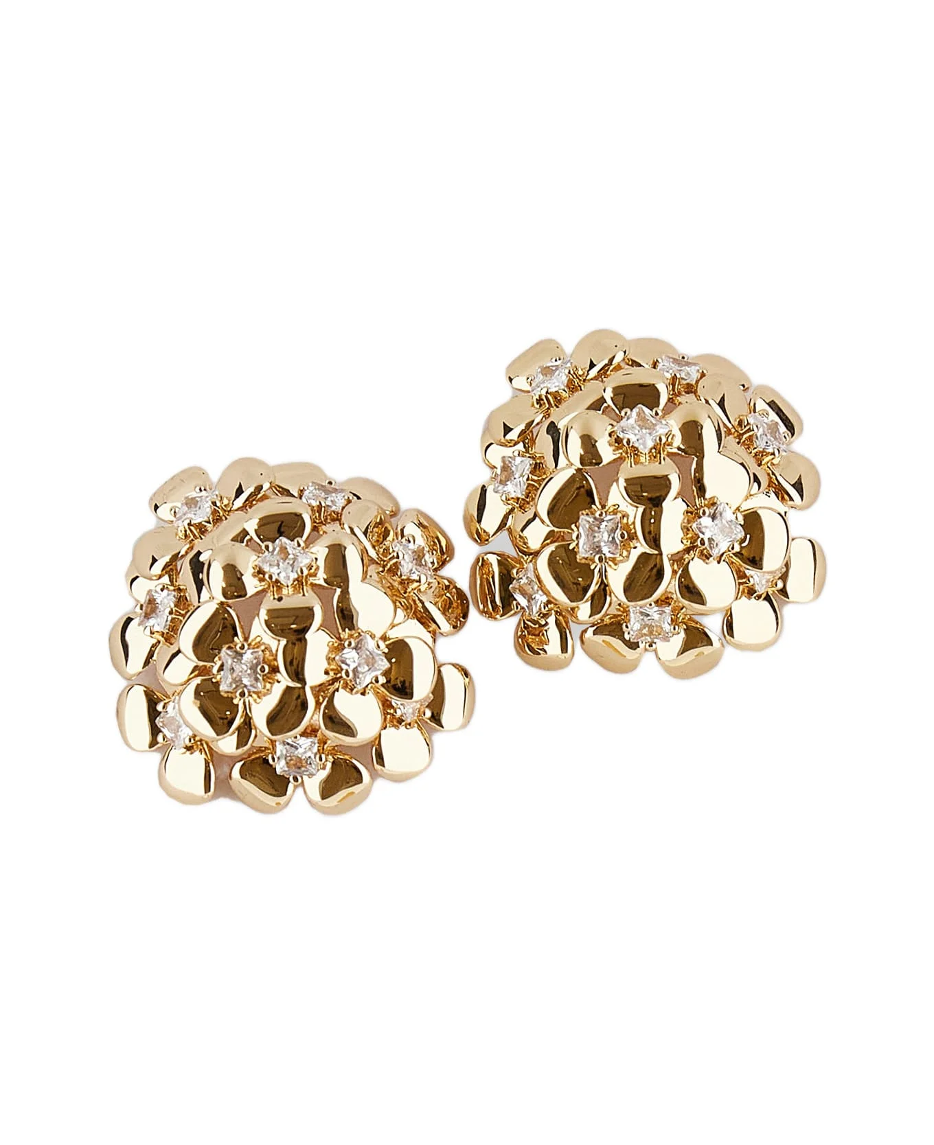 Gold Flower Cluster Earrings - 1