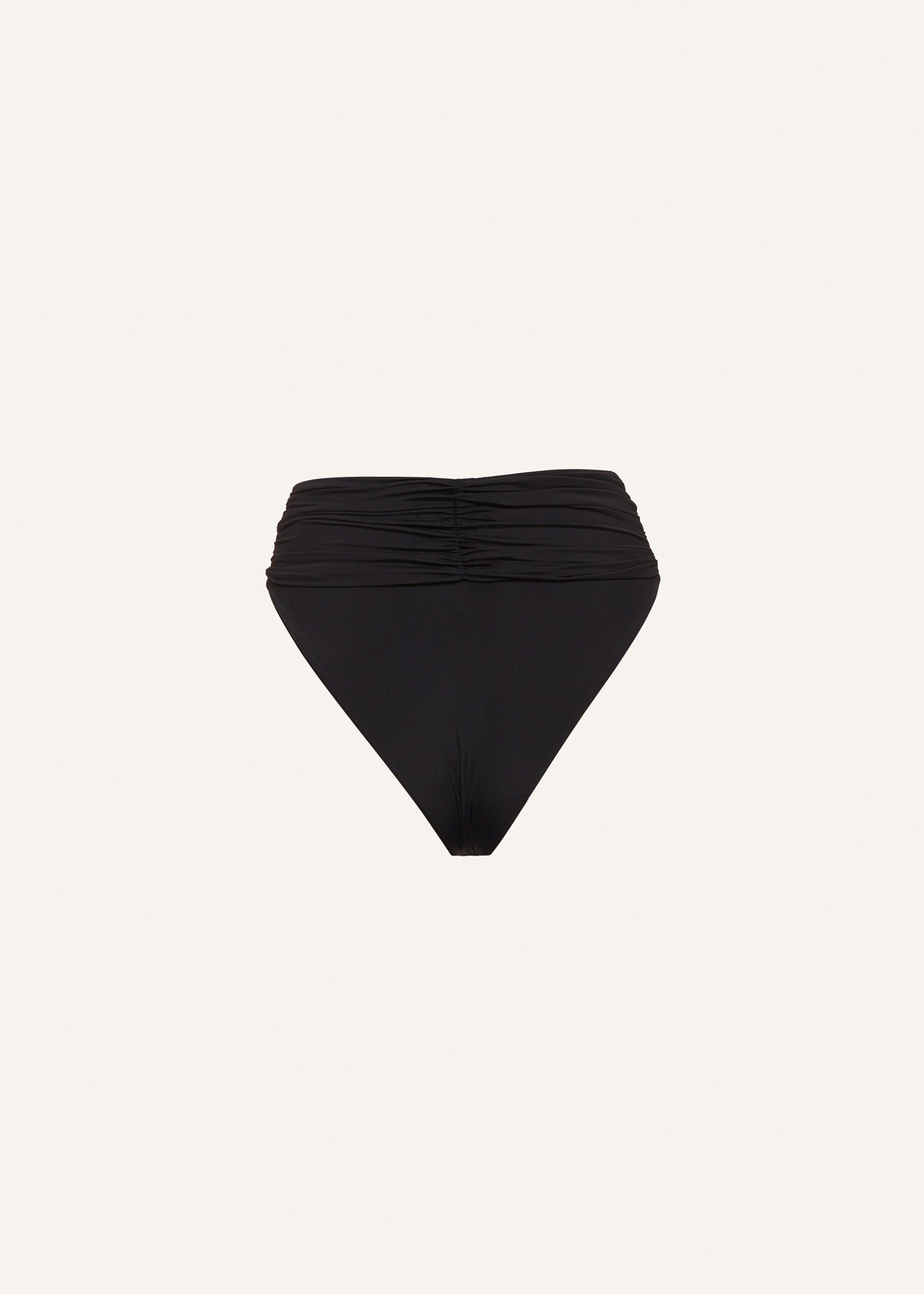 High-waisted flower appliqué swim bottom in black - 2