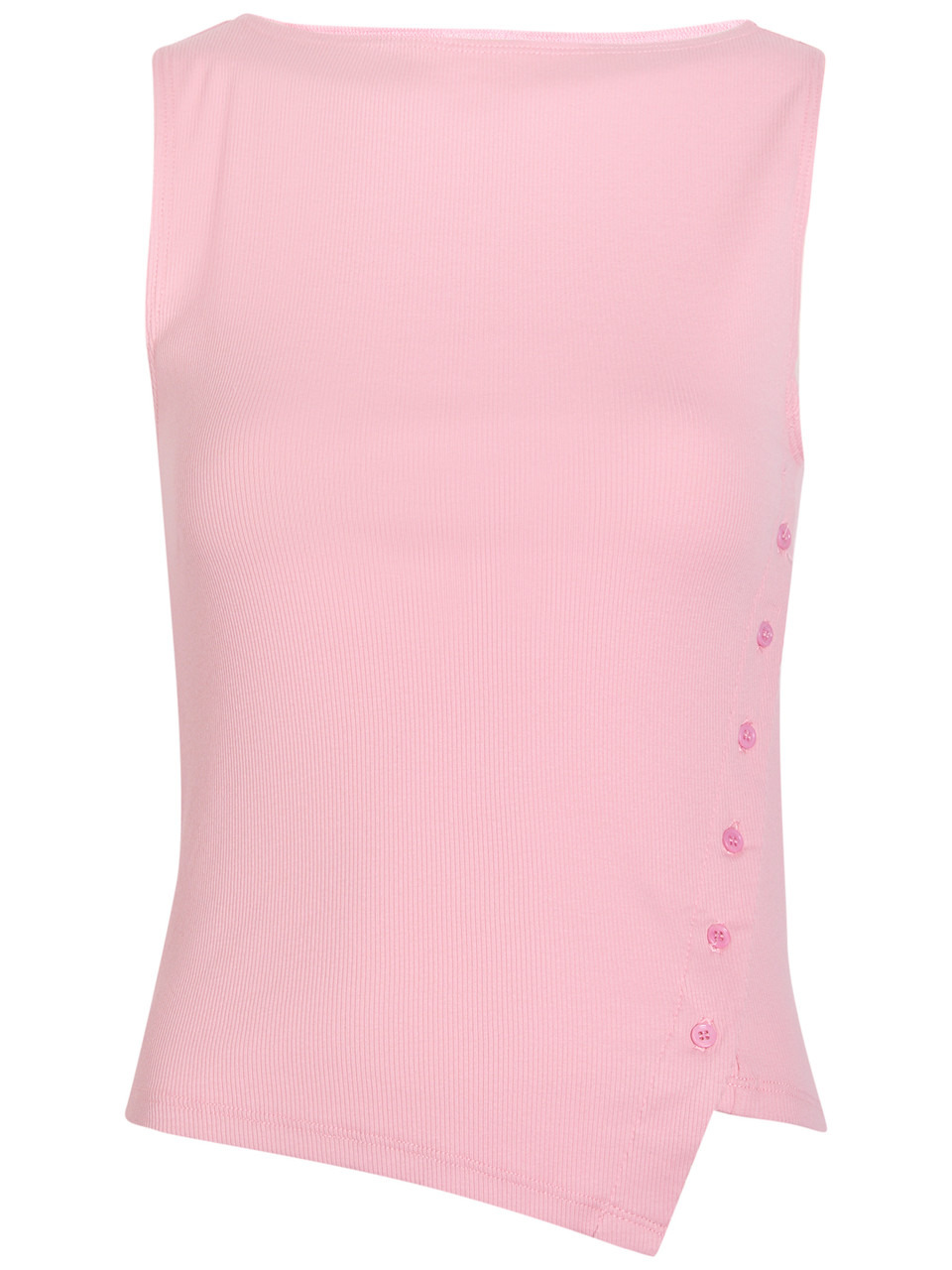 Reformation Hudson Ribbed Asymmetric Stretch-cotton top - 1