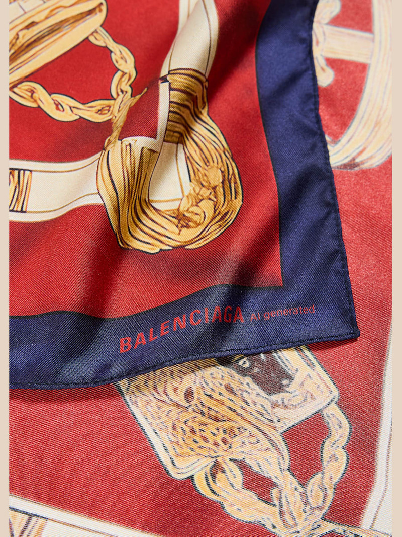 BALENCIAGA AI Square Silk Scarf outlook