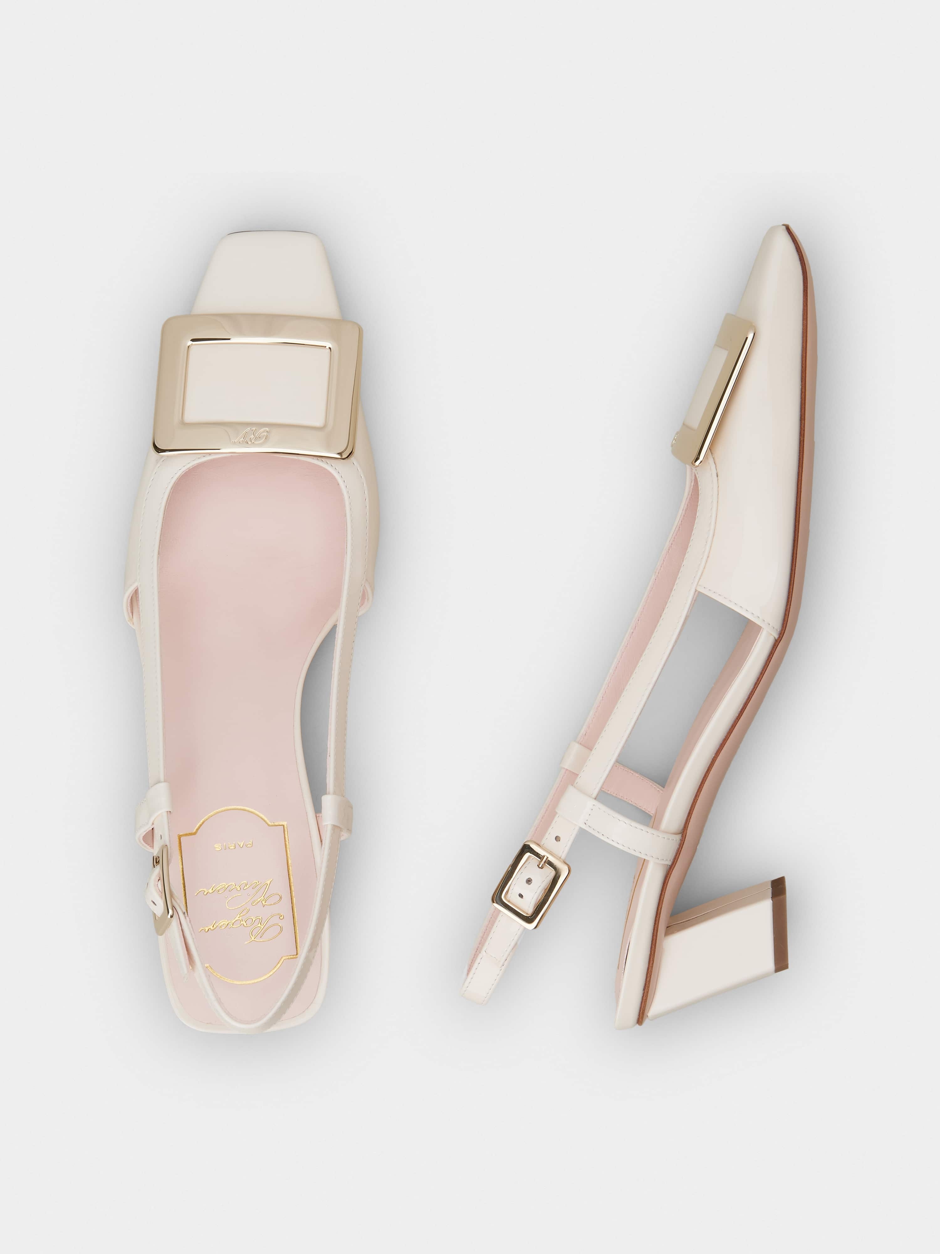 Belle Vivier Metal Buckle Slingback Pumps in Patent Leather - 4