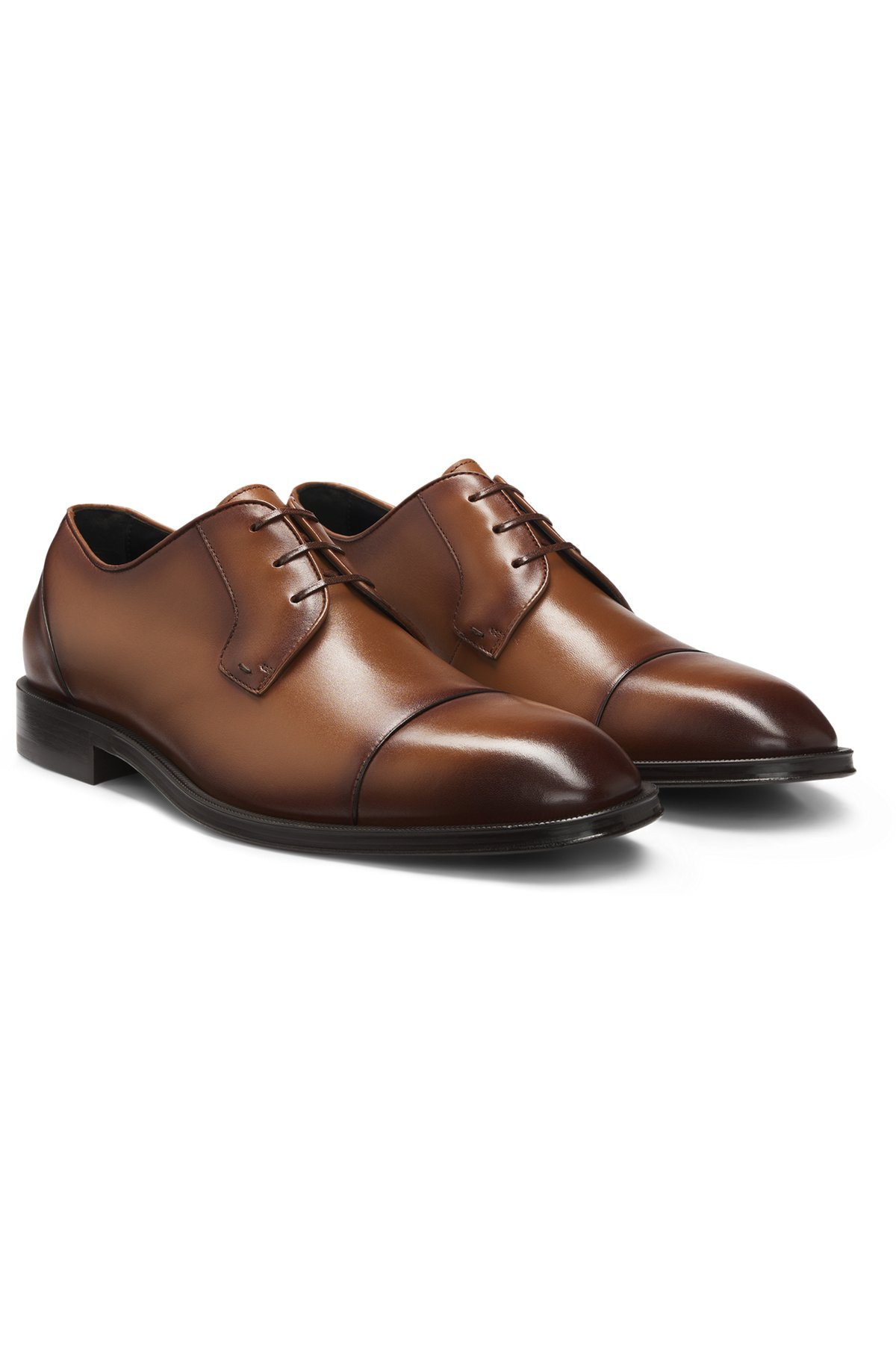 CAP-TOE DERBY SHOES IN LEATHER - 2