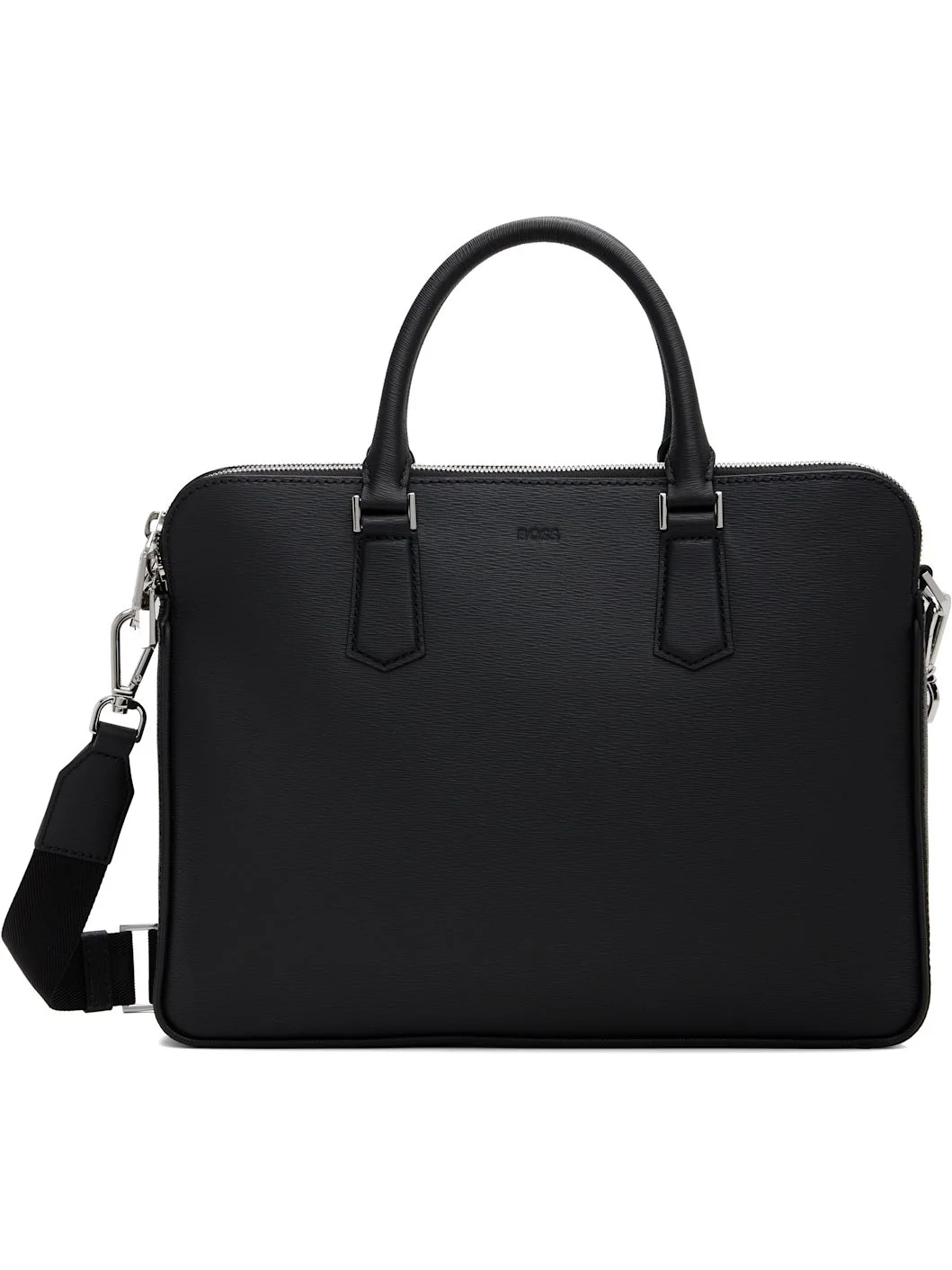 Black Embossed Logo Document Briefcase - 1