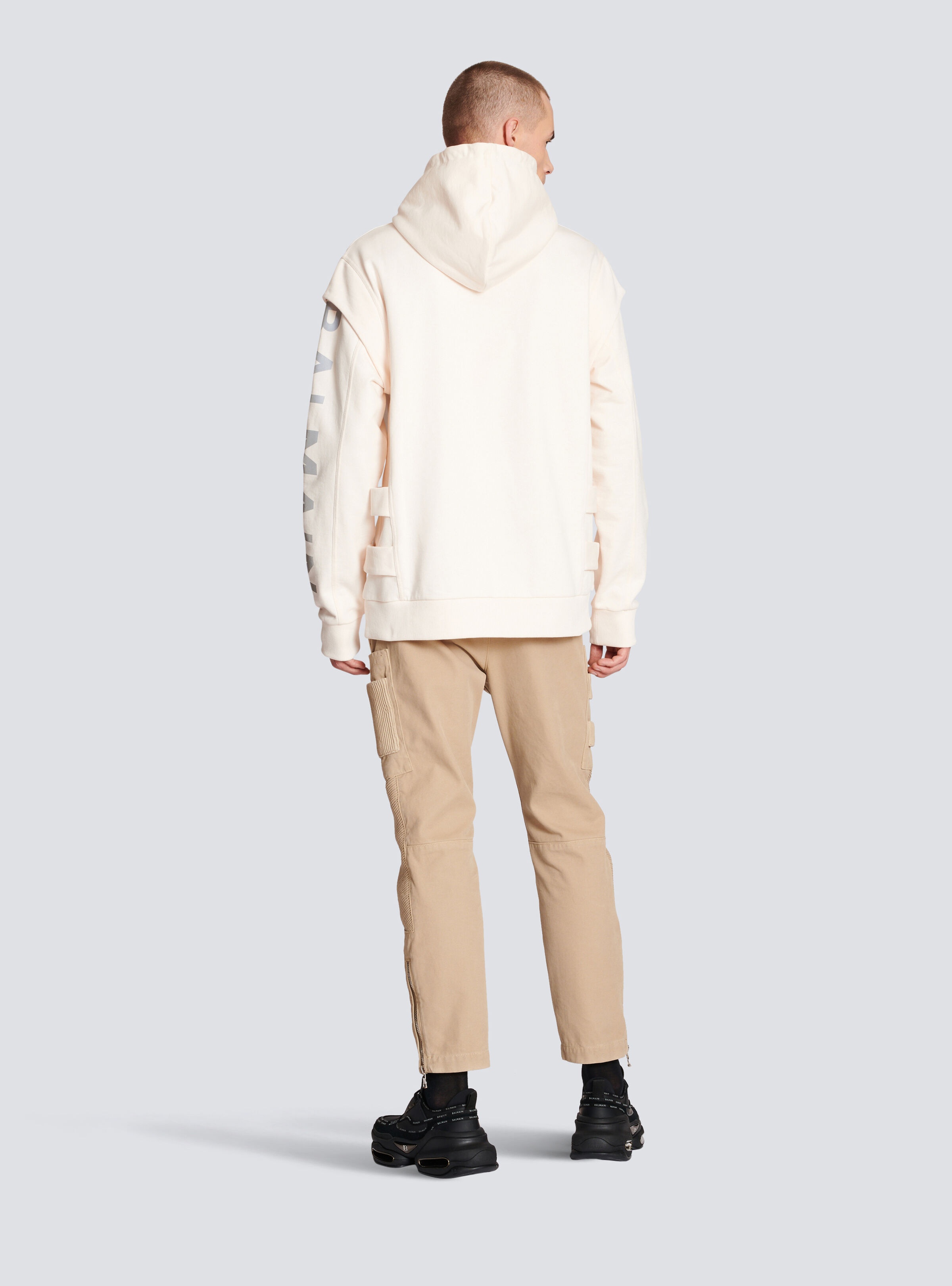 Cotton printed Balmain logo hoodie - 5