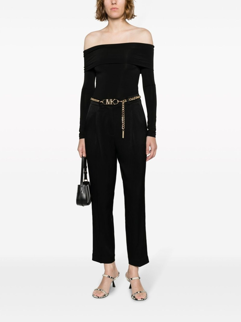 MICHAEL KORS logo-plaque high-waist tapered trousers outlook