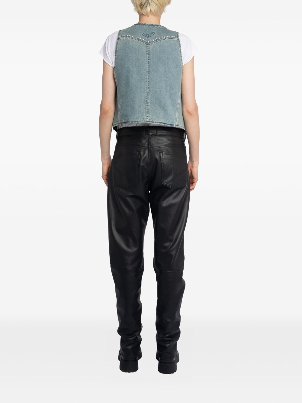 V-neck studded waistcoat - 3